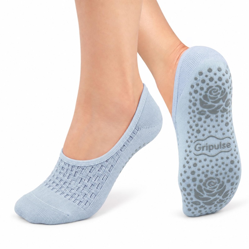 Pilates Socks for Women, Non Slip Grip Socks, Grippy Socks 1 Pack Blue