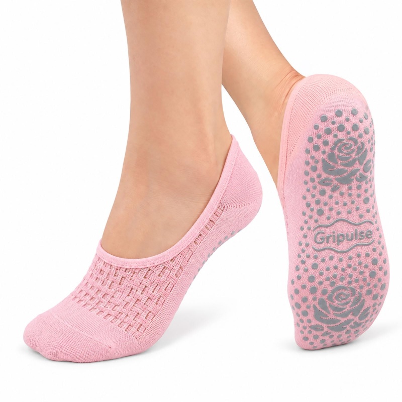 Pilates Socks for Women, Non Slip Grip Socks, Grippy Socks 1 Pack Pink